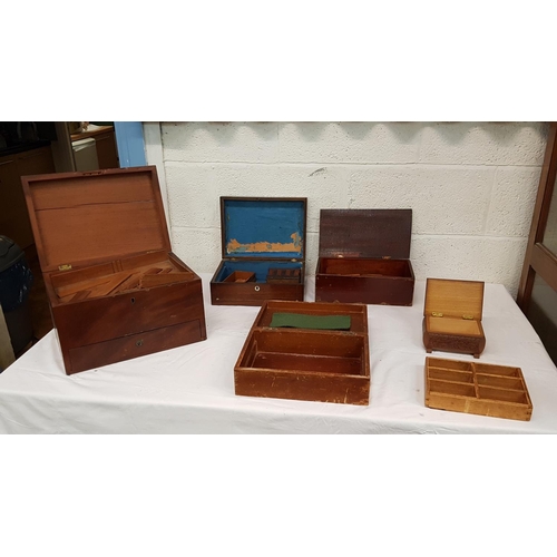 40 - Quantity of Wooden Boxes Including Writing Box  - in need of restoration.