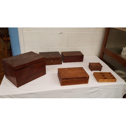 40 - Quantity of Wooden Boxes Including Writing Box  - in need of restoration.