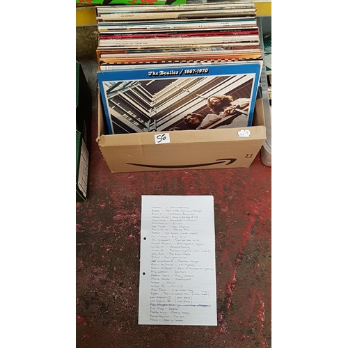 56 - Box of Vinyl LP Records to Include Beatles, Pink Floyd, Curved Air etc.