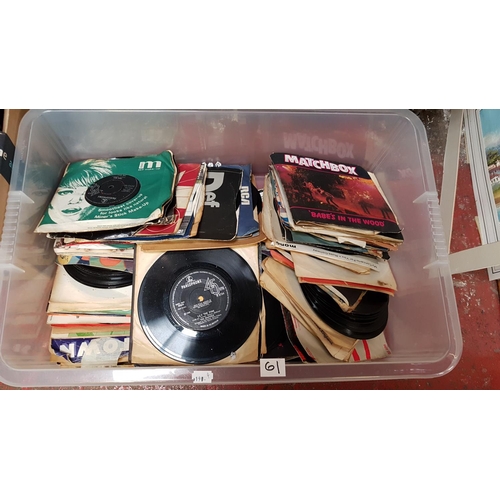 61 - Quantity of Vinyl Singles Records Including Elvis, Beatles etc.