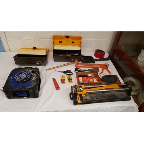 7 - Box of Assorted Tools & Hardware.