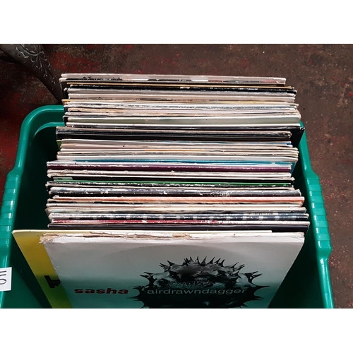 110 - Box of Assorted Late 90's-Early 2000's Dance Vinyl LP Records & 12