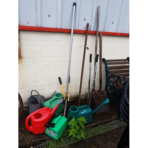 667 - Quantity of Assorted Garden Tools & Watering Cans.