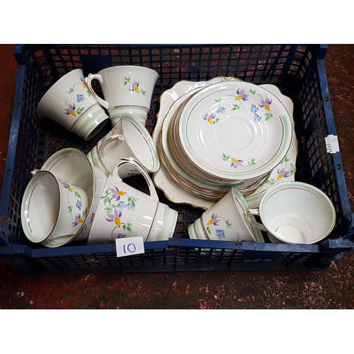 10 - Box of Floral Roslyn Hand Painted China.