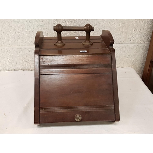109 - Vintage Oak Coal Box with Lead Liner.