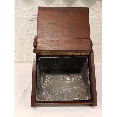 109 - Vintage Oak Coal Box with Lead Liner.