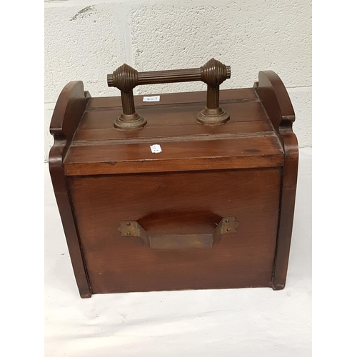 109 - Vintage Oak Coal Box with Lead Liner.