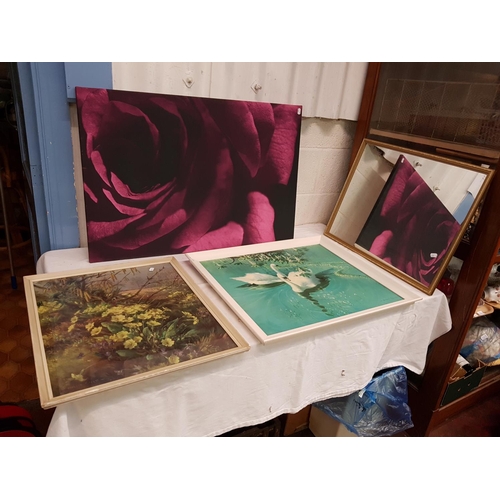 115 - Selection of Large Framed Pictures, Mirror & Canvas Prints.