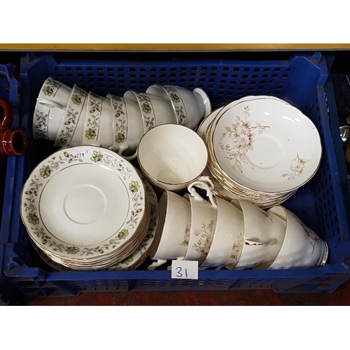 31 - Box of Two Floral Tea Sets Including Staffordshire.