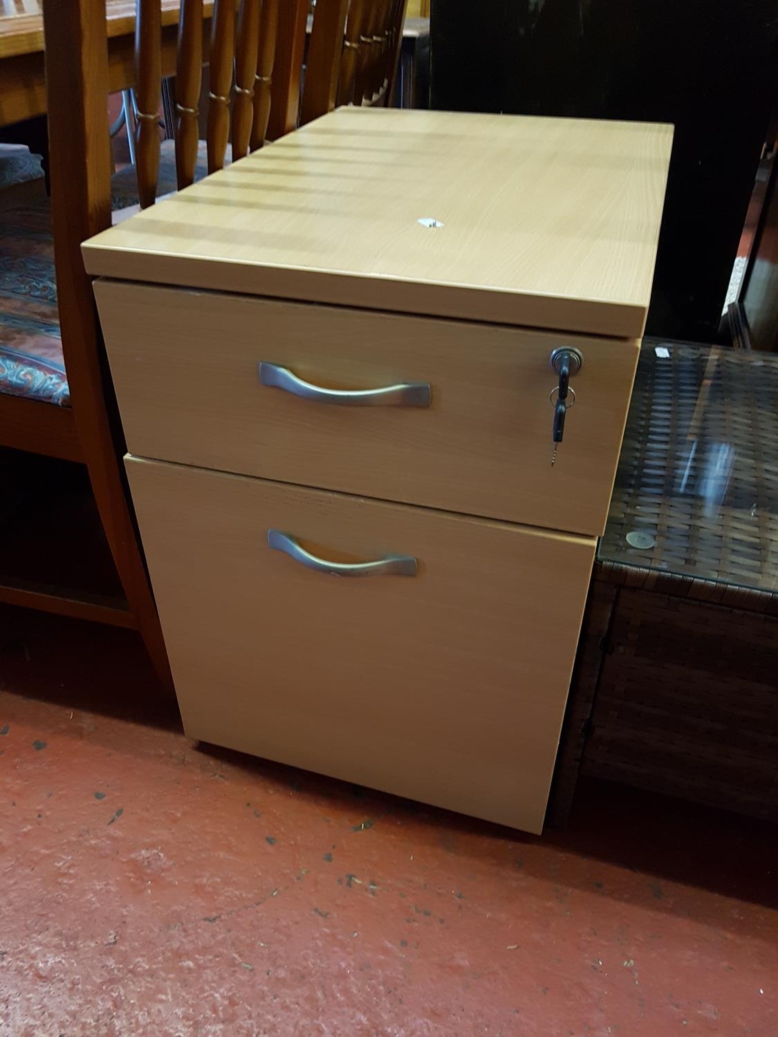 Two Drawer Lockable Filing with Key.
