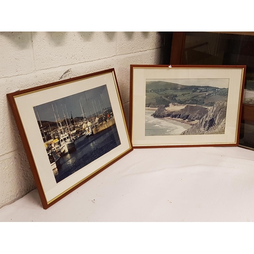 67 - Two Framed & Glazed Pictures - Boat Scene & Three Cliffs, Gower Scene.
