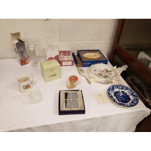 76 - Box to Include Boxed Gifts, Crystal Vase, Bramley Hedge Ornament in Box etc.