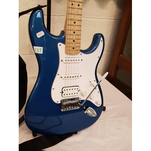 133 - Fender Squier Stratocaster Lake Placid Blue Electric Guitar with Stand & Fender Frontman 15G Amplifi... 