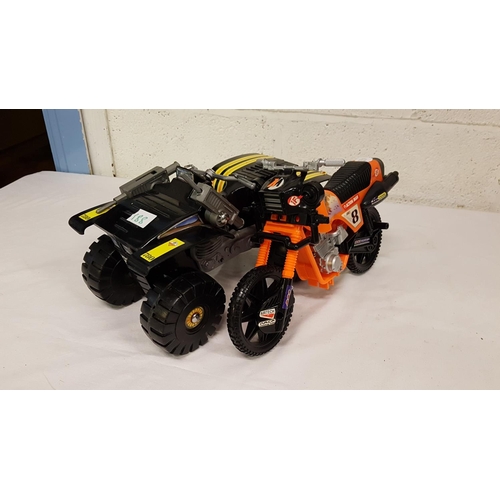 188 - Hasbro International Inc Action Man Super X Dirt Bike c.1997 M-6955 5 Number on Wheels and Quad Bike... 