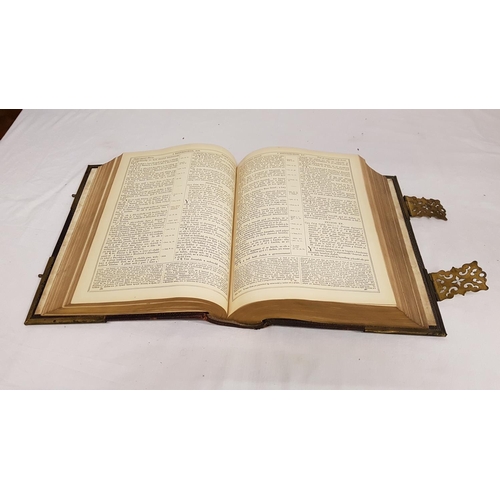 190 - Vintage Welsh Bible with Brass Clasps.