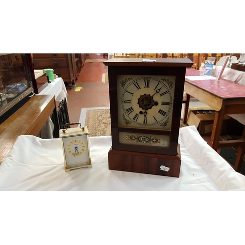 265 - Two Clocks - One Mahogany & One Carriage Clock.