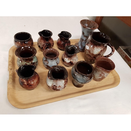 267 - Tray of Ewenny Pottery Brown Jugs & Vases.