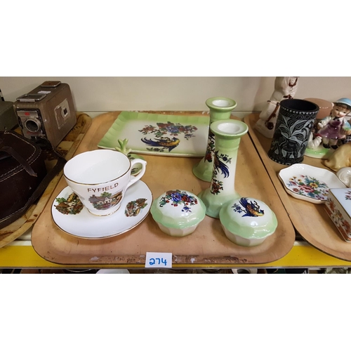 274 - Dressing Table Set & Royal Staffordshire Cup & Saucer.