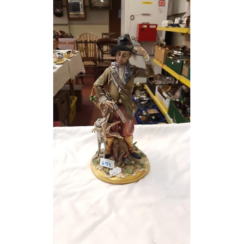 293 - Capodimonte Hunter with Dog Figure.