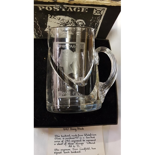 318 - Two Boxed Limited Edition (19+45/240) Whitefriars Penny Black 1840 Tankards - one is broken.