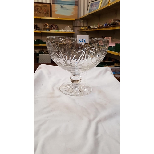 328 - Welsh Crystal Stemmed Fruit Bowl - approx 8