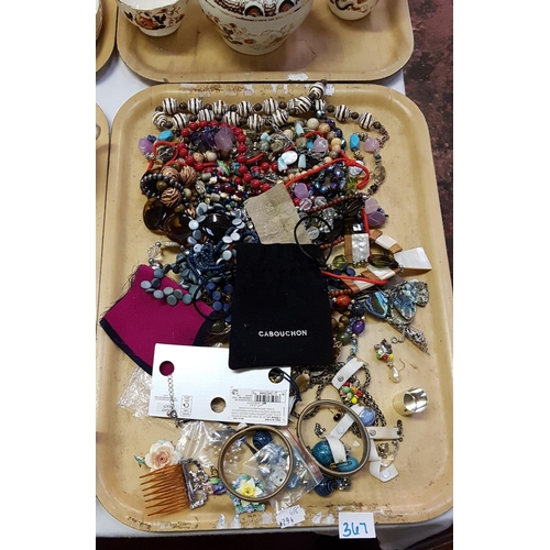 367 - Tray of Assorted Costume Jewellery Including Necklaces.