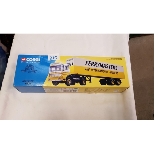 375 - Boxed Corgi Classics Limited Edition Ferrymasters AEC Box Trailer Set 21301 with Certificate.