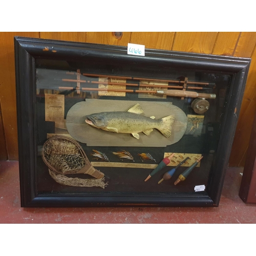 466 - 3D Fishing Hemmed Box Glazed Display.