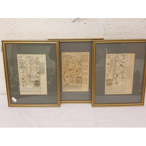 467 - Five Framed & Glazed Vintage Welsh Maps.