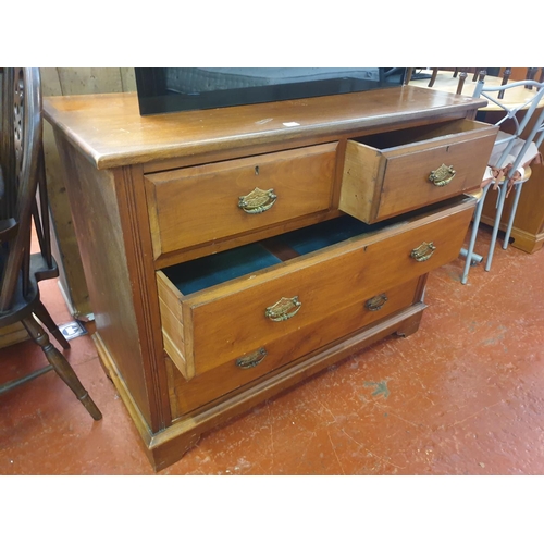 543 - Solid Pine Two Over Two Chest of Drawers - approx 82cm high, 107cm wide, 48cm deep.