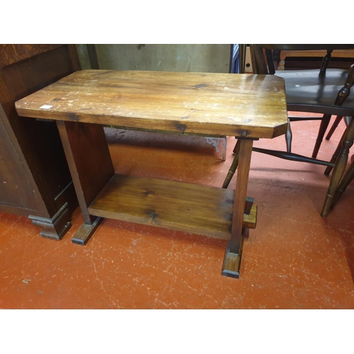 548 - Small Oak Two Tier Table - 22