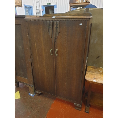 549 - Art Deco Style Vintage Gents Wardrobe with Trouser Rail & Shelves - 1.3m tall, 79cm wide & 43cm deep... 