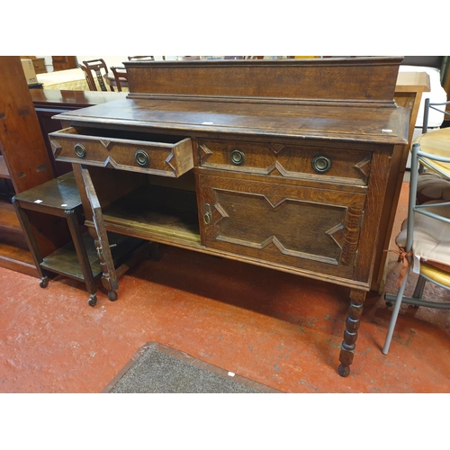 560 - Mahogany Carved Two Drawer, Two Door Sideboard with Butler Back - approx 90cm tall x 121cm wide x 43... 