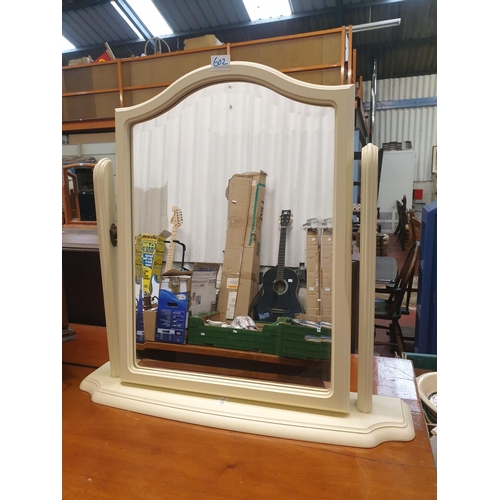 602 - Cream Cheval Dressing Table Mirror.