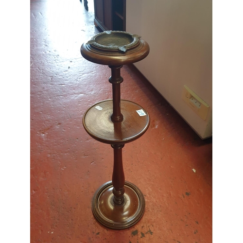 615 - Mahogany Two Tier Smokers Stand with Ashtray Top - 70cm tall.