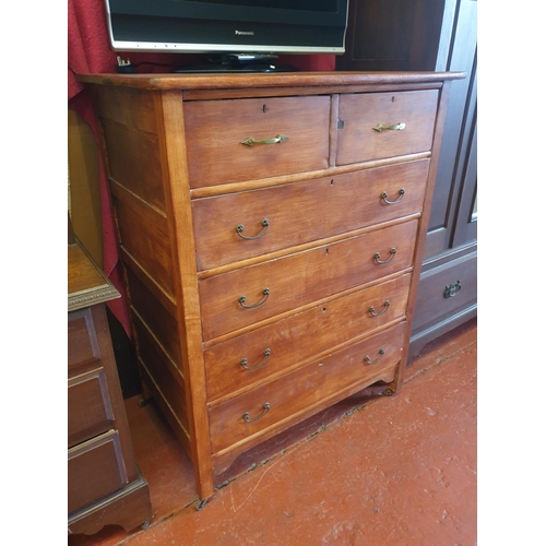 625 - Two over Four Chest of Drawers on Casters - approx 4ft tall, 38