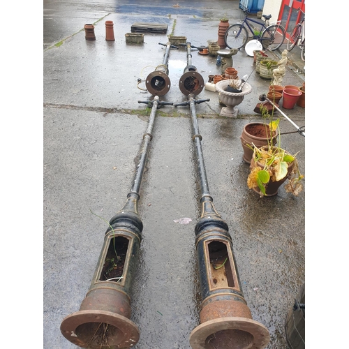 657 - Four Reclaimed Victorian Heavy Cast Lamp Posts From Neath Town Centre.