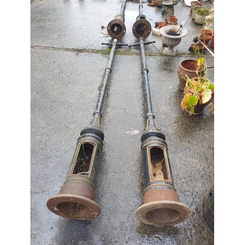 657 - Four Reclaimed Victorian Heavy Cast Lamp Posts From Neath Town Centre.