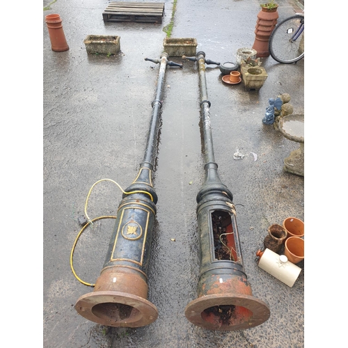 657 - Four Reclaimed Victorian Heavy Cast Lamp Posts From Neath Town Centre.