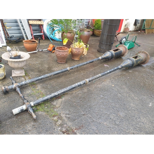 657 - Four Reclaimed Victorian Heavy Cast Lamp Posts From Neath Town Centre.