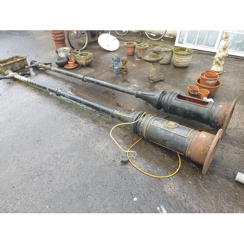 657 - Four Reclaimed Victorian Heavy Cast Lamp Posts From Neath Town Centre.