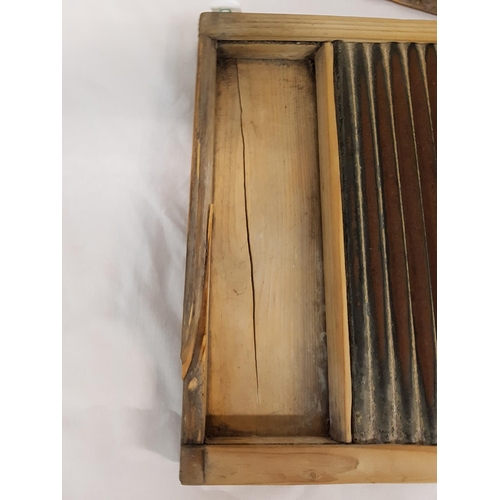 90 - Vintage Wooden Wash Board - repair needed.