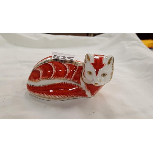 425 - Royal Crown Derby Red Fox Paperweight with Gold Stopper.