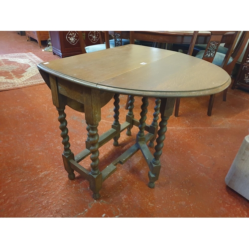 525 - Barley Twist Legged Drop Leaf Table - 29