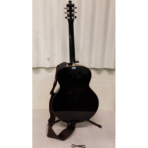 147 - Hudson HJ-STX-BK Acoustic Guitar with Stand.