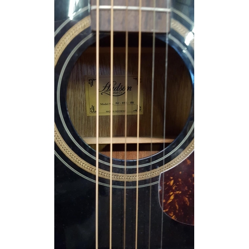 147 - Hudson HJ-STX-BK Acoustic Guitar with Stand.