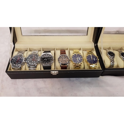 194 - Two Cases of Assorted Modern Watches - 12 total.