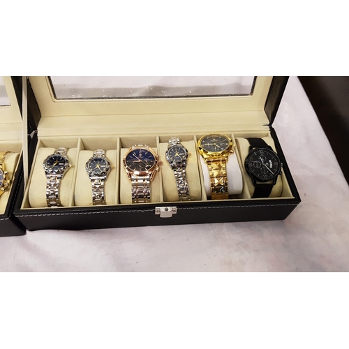 194 - Two Cases of Assorted Modern Watches - 12 total.