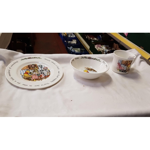 296 - Royal Doulton Winnie The Pooh Trio - Plate, Bowl & Mug Set.