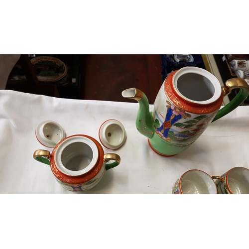 304 - 13 Piece Samurai Japanese Hand Painted Tea Set.